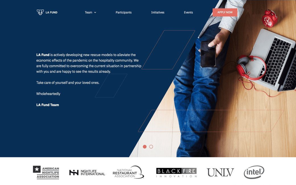 LA Fund kurumsal web sitesi