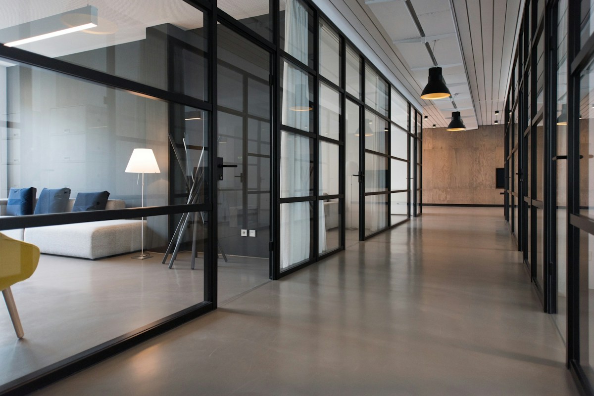 Light-filled contemporary workspace — illustrative photograph